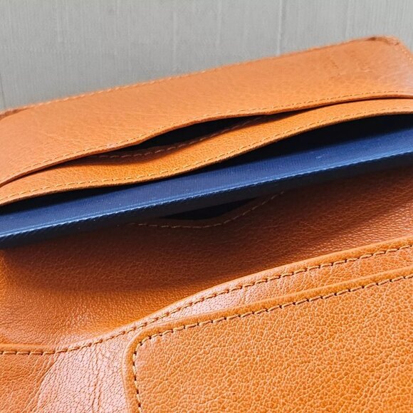 Genuine Leather Passport Holder Handmade Wallet Bifold Mustard Yellow Cardholder - Picture 9 of 12